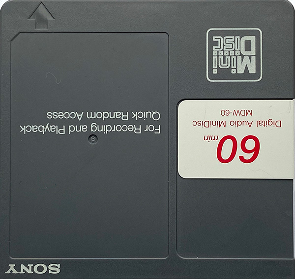 Image of an opaque grey Sony 60 minute with upside down text