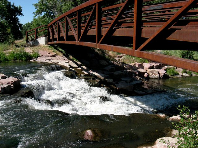 Summer bridge and creek