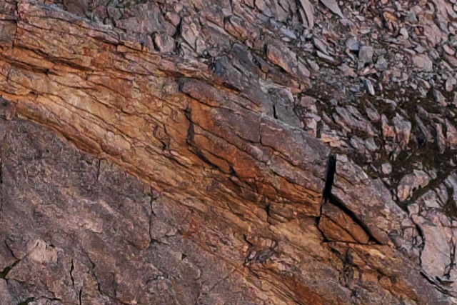 Full size crop of rocks from SilkyPix