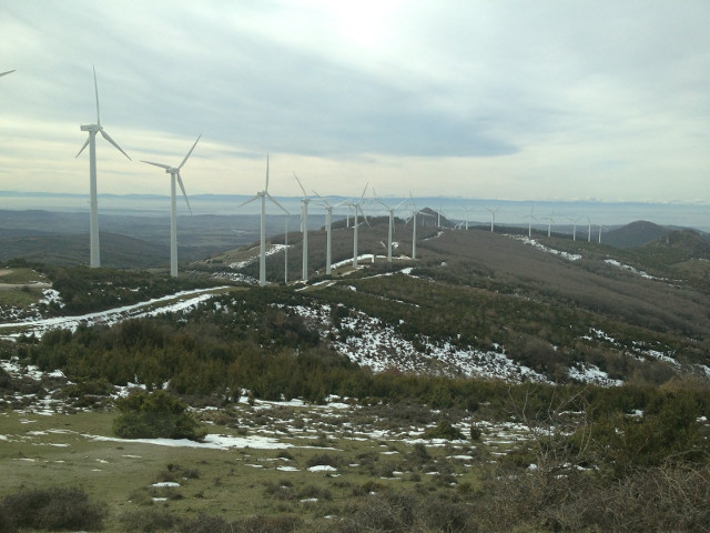 An old wind farm above pamplona