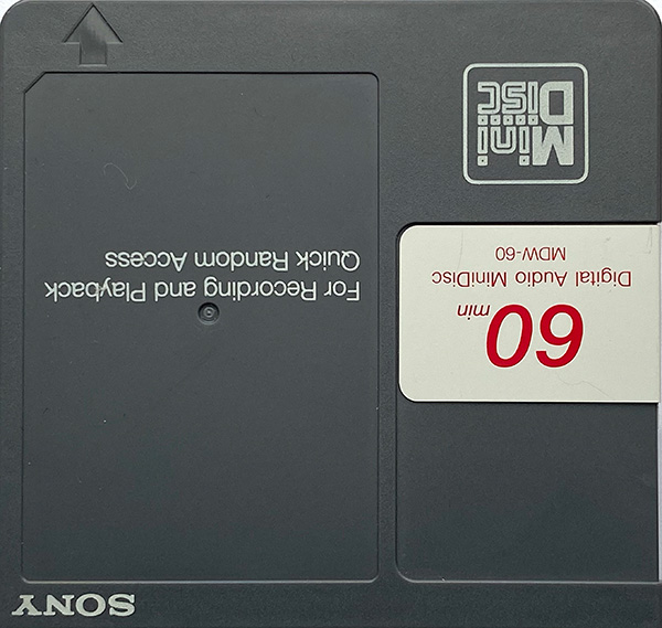 Opaque grey Sony MDW-60 disc with text upside down from all my other MDs